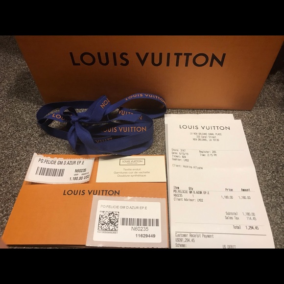 Louis Vuitton Felicie Damier Azur Eau De Rose- NEW - Picture 5 of 6